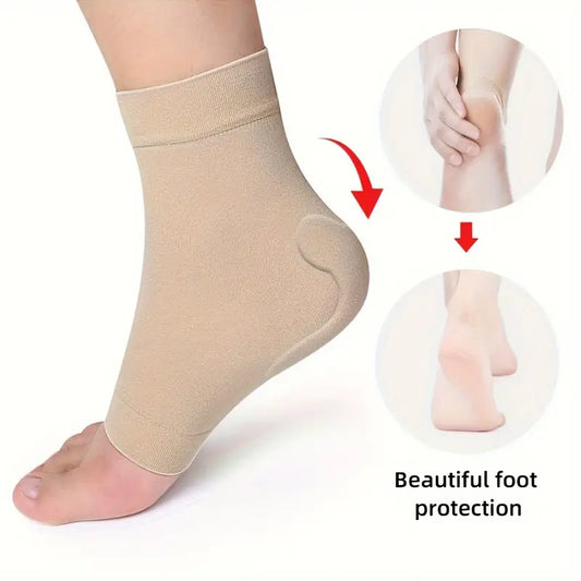 Hyggear Heel Spur Support Compression Socks - Gel Padded Sleeve for Cushion & Protection of Bursitis, Tenderness, Dry Cracked, Regular